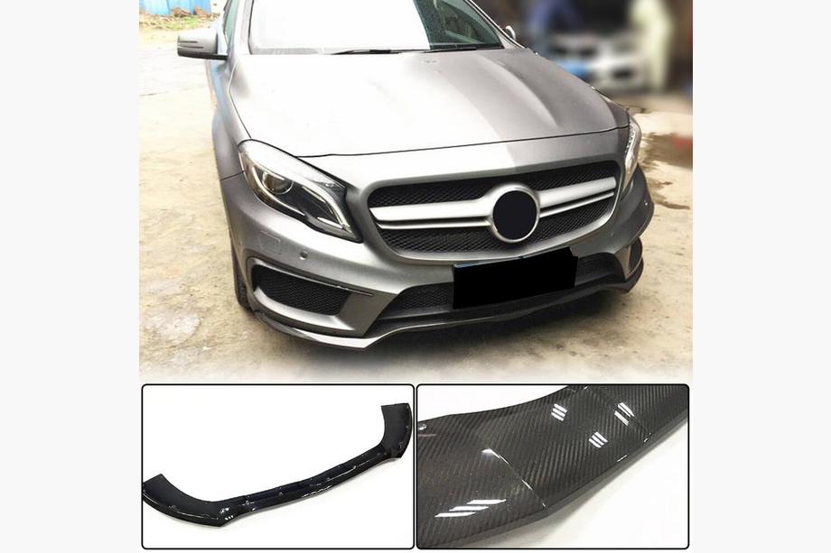 Mercedes GLA X156 2014-2019 Frontstoßstange Lippe Aufsatz (für GLA45 AMG 2013-2016, Carbon) Image