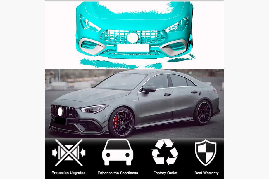 Mercedes CLA C118 2019- Carbon Frontstoßstangen Abdeckungen für CLA45 AMG SD Foto 2