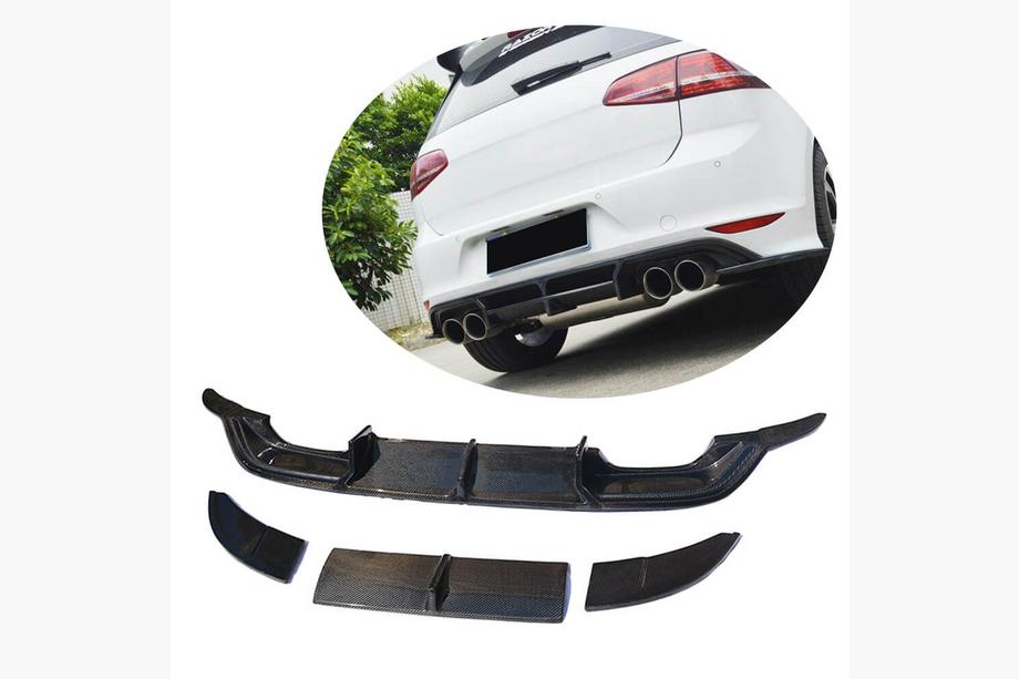 Volkswagen Golf 7/E-Golf 2012-2020 Heckdiffusor Stoßstange (für R-Line HB 2012-2017, Carbon) Image