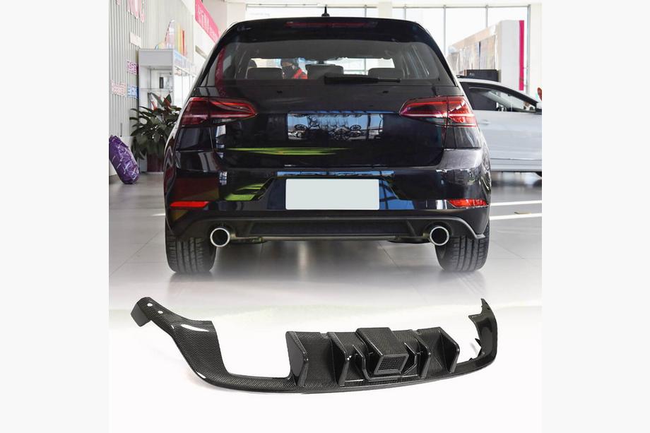 Volkswagen Golf 7/E-Golf 2012-2020 Heckdiffusor für Stoßstange (Base/R/GTI HB 2017-2020, Carbon) Foto 1