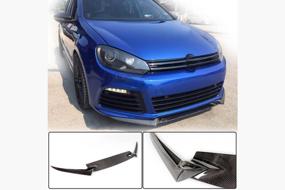 Volkswagen Golf 6 2008-2014 Frontstoßstange Lippe V3 Aufsatz (für R HB 2010-2013, Carbon) Image