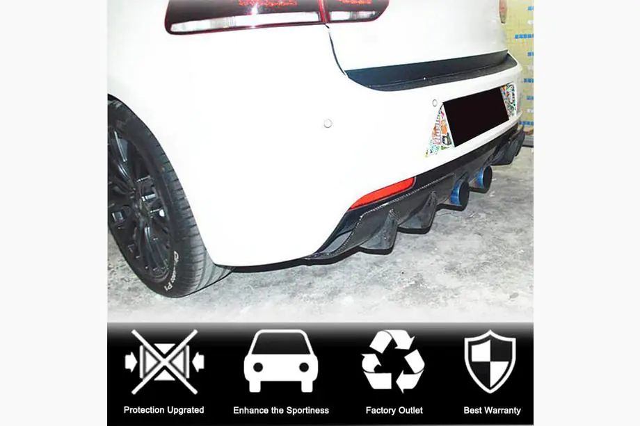 Volkswagen Golf 6 2008-2014 Heckdiffusor V2 für R/R20 HB 2010-2013, Carbon Foto 2