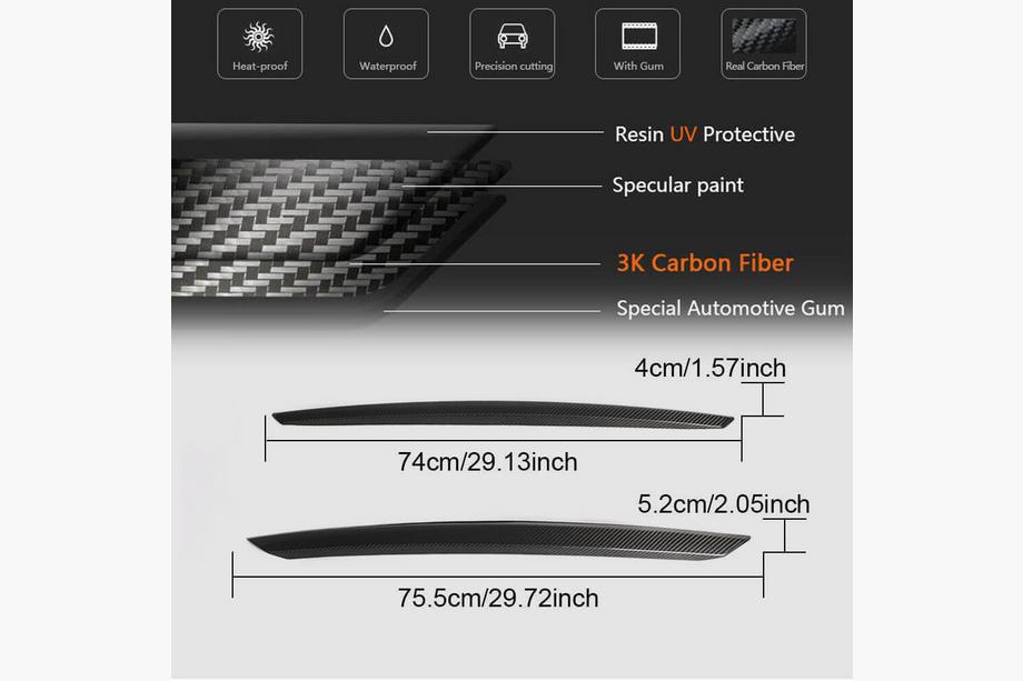 Infiniti Q50/Q60 2013-2024 Kofferraumdeckel Abdeckung (für Q50 Base/Sport 2014-2017, Carbon) Foto 5