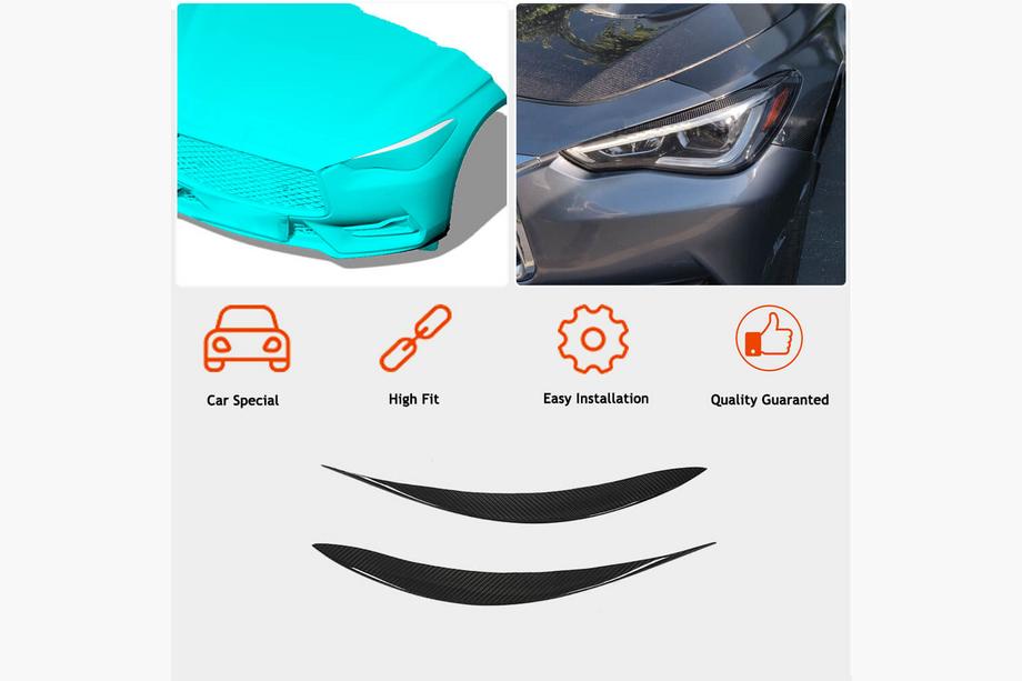 Infiniti Q50/Q60 2013-2024 Scheinwerferblenden (für Q60 2016-2022, Carbon) Foto 3