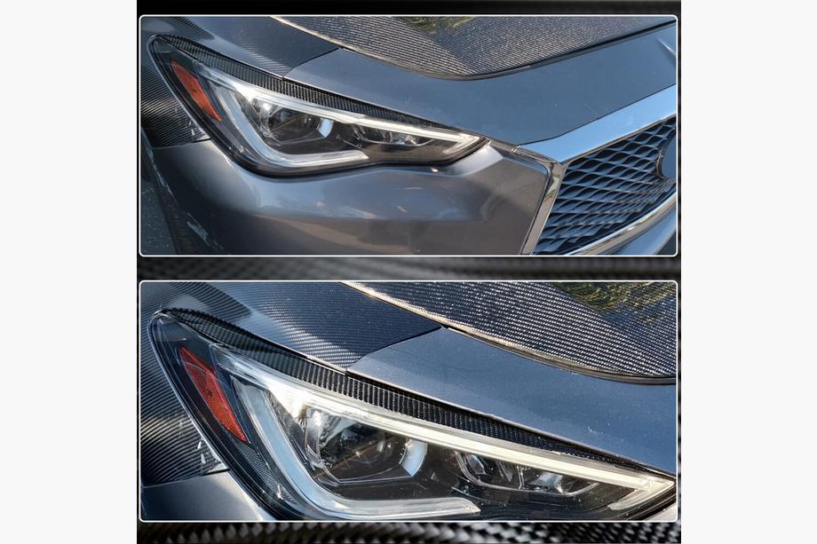 Infiniti Q50/Q60 2013-2024 Scheinwerferblenden (für Q60 2016-2022, Carbon) Foto 5