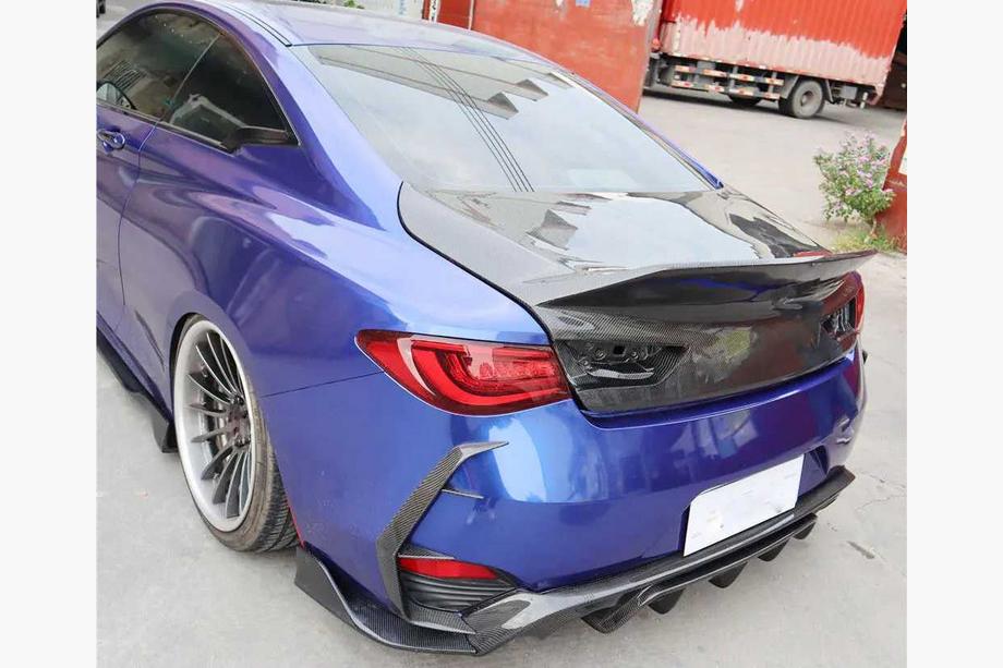 Infiniti Q50/Q60 2013-2024 Heckstoßstangenabdeckung (für Q60 2016-2022, Carbon) Foto 6