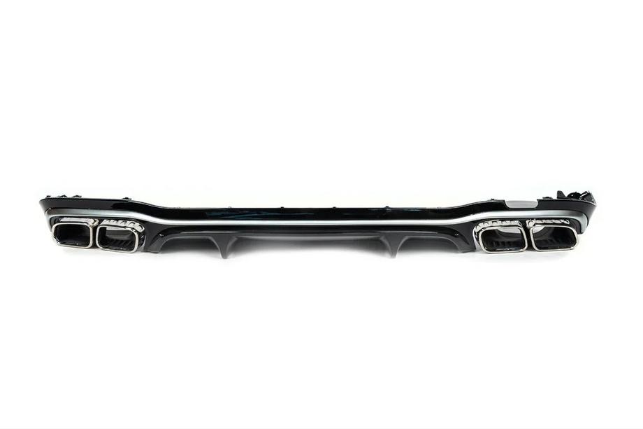 Mercedes E-class W213 2016-2023 Heckdiffusor mit Endrohrblenden E63-Desgin Silver (für AMG/AMG-Line 2020-2024) Image