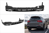 Mercedes GLC X253 2015-2022 Heckdiffusor mit Endrohren Silber (Design AMG63) Foto 1