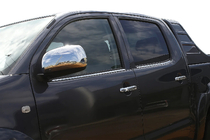 Toyota Hilux 2006-2015 Fensterleisten Chrom (4 Stk, Edelstahl) OmsaLine - Italienischer Edelstahl Foto 1