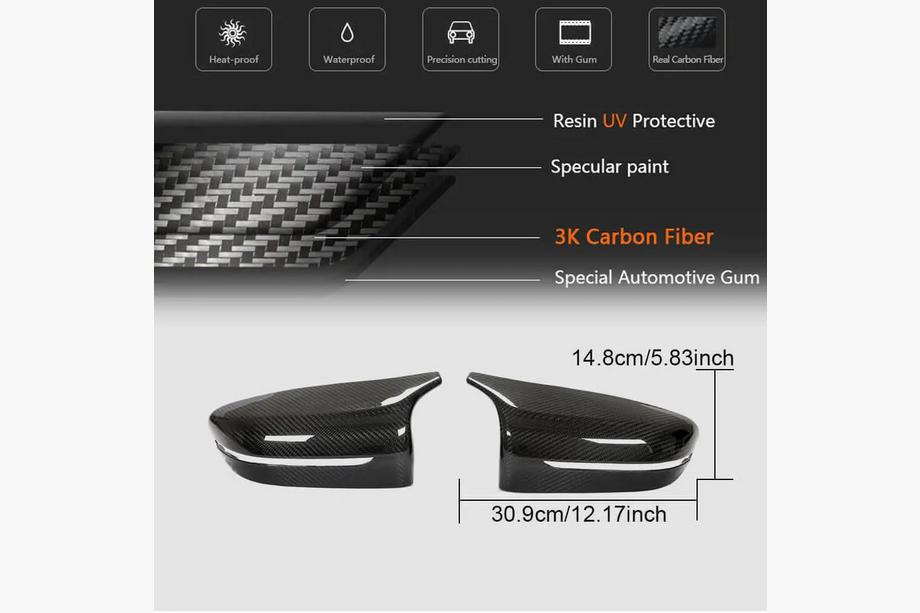 BMW 8 Series G14/G15/G16 2018- Spiegelkappen M-Look V4 (2018-2021, Roter Carbon) Foto 3