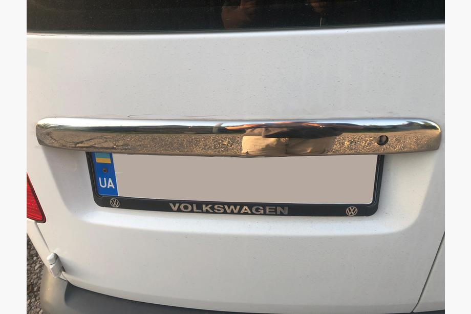 Volkswagen Caddy 2004-2010 Chromleiste über dem Kennzeichen (2-türig, Edelstahl) Schriftzug Caddy, Carmos - Türkischer Edelstahl Foto 3
