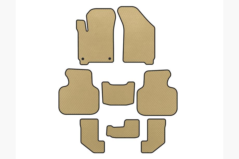 Dodge Journey 2008-2020 EVA Fußmatten (2008-2011, 3 Reihen, Beige) Image