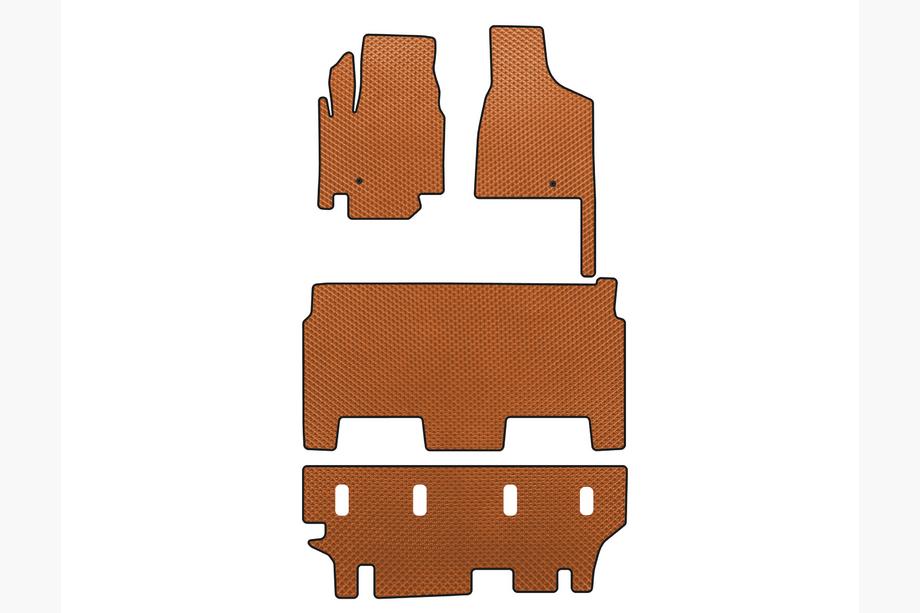 Dodge Grand Caravan V 2008-2020 EVA Fußmatten (2008-2020, 3 Reihen, 8-Sitzer/Ausstattung SXT, Orange) Foto 1