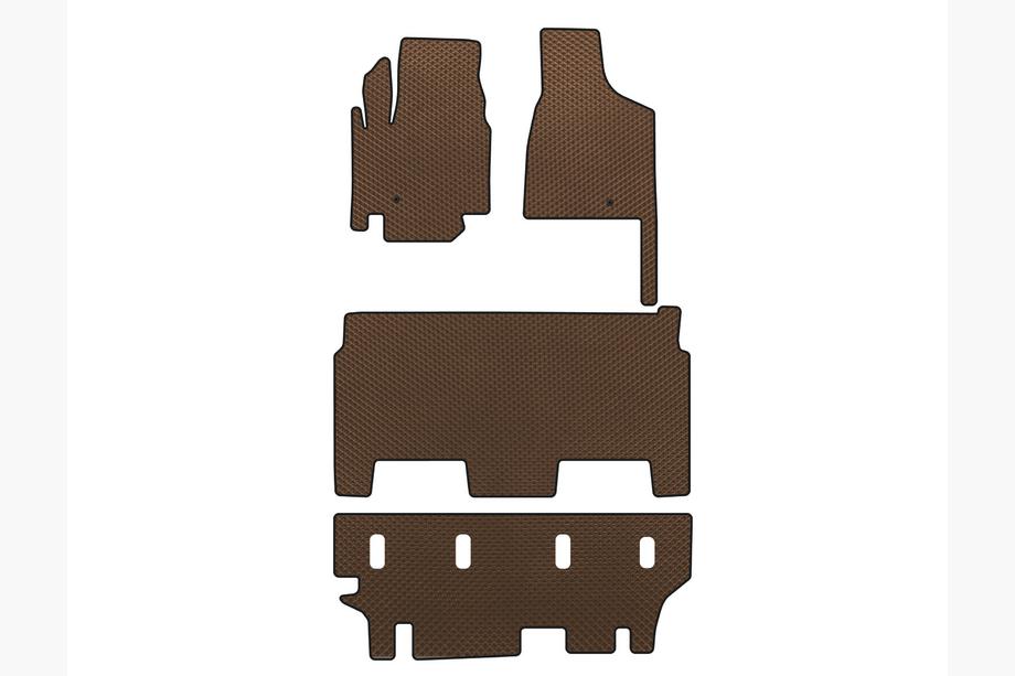 Dodge Grand Caravan V 2008-2020 EVA Fußmatten (2008-2020, 3 Reihen, 8-Sitzer/Ausstattung SXT, Braun) Image