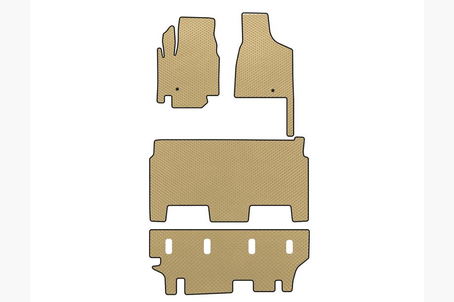 Dodge Grand Caravan V 2008-2020 EVA Fußmatten (2008-2020, 3 Reihen, 8-Sitzer/Ausstattung SXT, Beige) Image