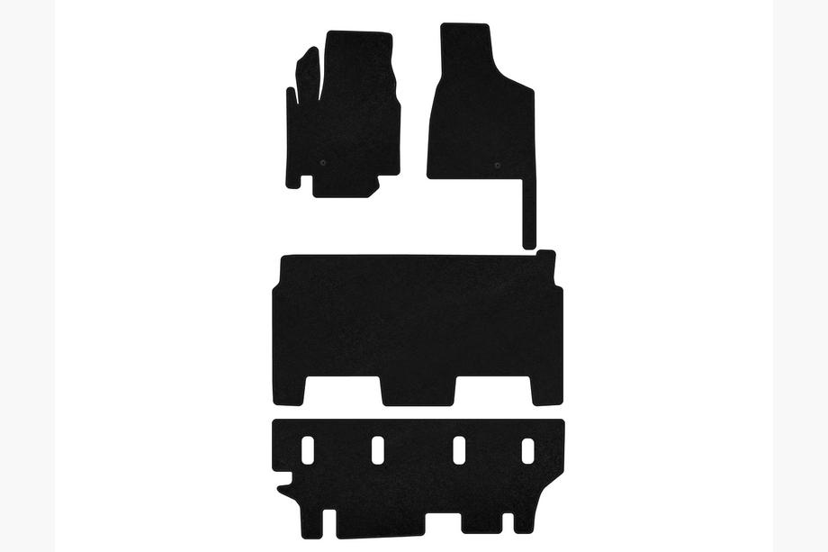 Dodge Grand Caravan V 2008-2020 Textil Fußmatten Premium (2008-2020, 3 Reihen, 8-Sitzer/Ausstattung SXT, Schwarz) Image