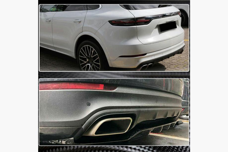 Porsche Cayenne 2018- Heckdiffusor für Heckstoßstange (2018-2023, Carbon) Foto 6