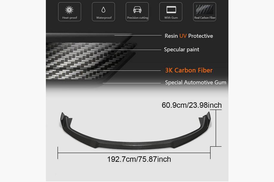 Porsche Panamera 2009-2016 Frontstoßstange Lip Spoiler (für Base 2013-2016, Carbon) Foto 6