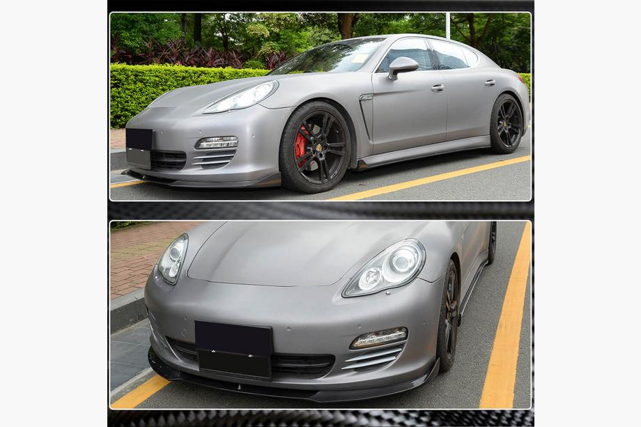 Porsche Panamera 2009-2016 Frontstoßstange Lippe Aufsatz (für Base 2009-2013, Carbon) Foto 3
