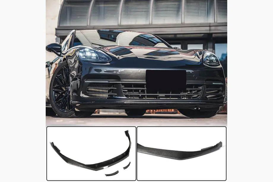 Porsche Panamera 2016-2023 Frontstoßstange Lippe Aufsatz (2016-2020, Carbon) Image