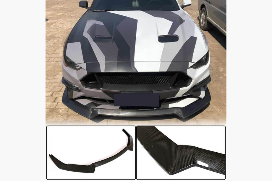 Ford Mustang 2015-2023 Frontstoßstangen Lippe Aufsatz (2017-2020, Carbon) Image