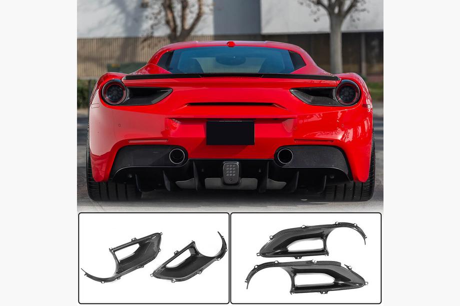Ferrari 488 GTB 2015-2019 Heckleuchten Abdeckungen (2015-2017, Carbon) Image