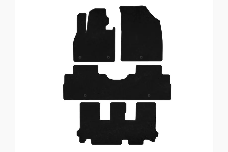 Hyundai Palisade 2018-2025 Textil Fußmatten Classic (3 Reihen, 8-Sitzer, Schwarz) Image