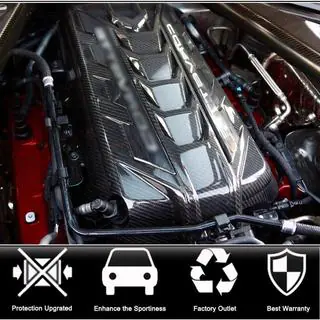 Motorabdeckung (2019-2022, Carbon) Chevrolet Corvette C8 2019- Foto 2