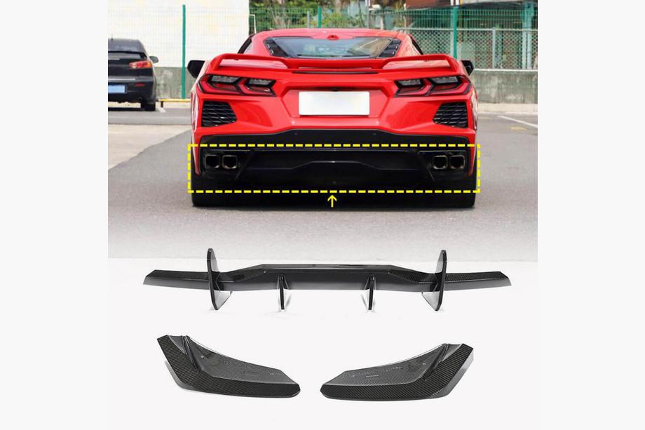 Chevrolet Corvette C8 2019- Heckdiffusor V1 (2019-2022, Carbon) Image