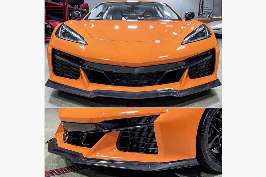 Chevrolet Corvette C8 2019- Frontstoßstangen Lippe Aufsatz (für Z06, 2020-2024, Carbon) Foto 2