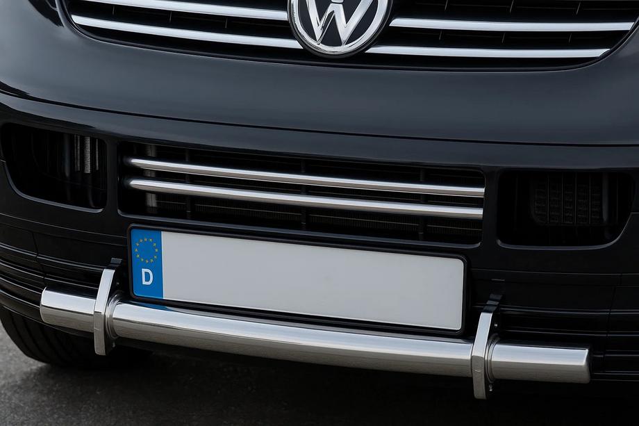 Volkswagen T5 Transporter 2003-2010 Zierleisten für Kühlergrill Stoßstange (2 Stk, Edelstahl) Carmos - Türkischer Edelstahl Image