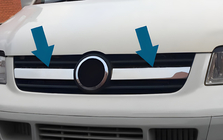 Volkswagen T5 Transporter 2003-2010 Chrom Kühlergrill Mittelstreifen Abdeckung (2 Stk, Edelstahl) Carmos - Türkischer Edelstahl Foto 6