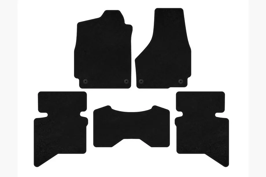 Dodge RAM (DS/DJ/D2) 2009–2024 Textil Fußmatten Deluxe (2009+, 5-Sitzer/Doppelkabine, schwarz) Image