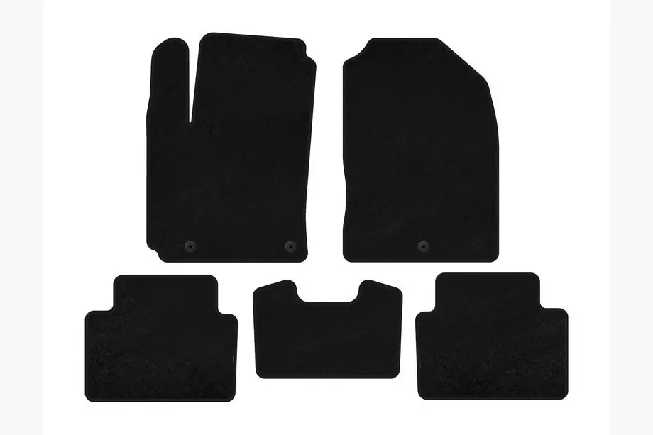 Hyundai Kona 2017-2023 Textil Fußmatten Deluxe (2017-2020, Benzin, Schwarz) Image