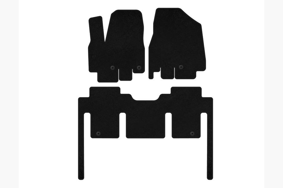 Kia Sedona 2014-2020 Textil Fußmatten Deluxe (voller Innenraum, 8-Sitzer, schwarz) Image