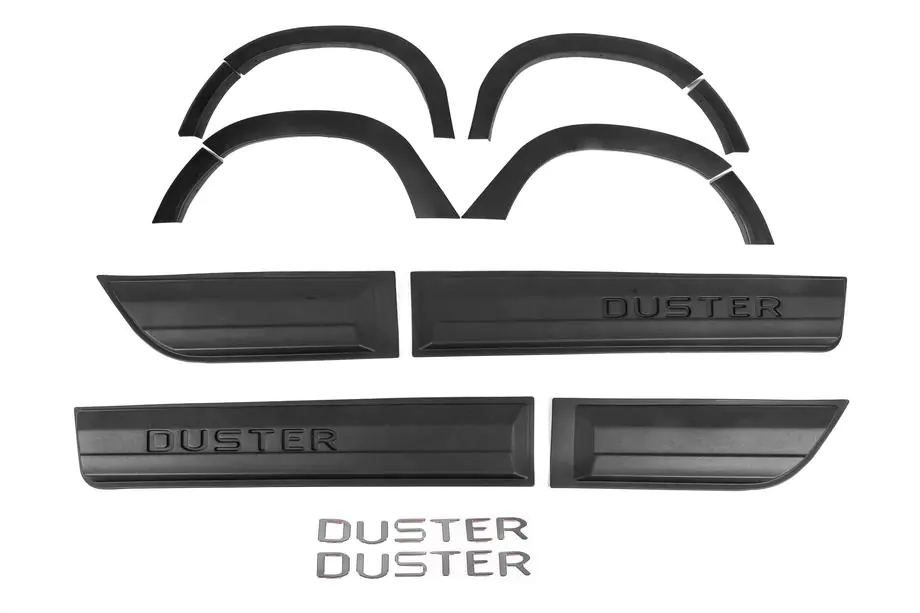 Renault Duster 2018-2024 Radlaufverbreiterungen mit Zierleisten (12 Stk., schwarzes ABS) Image
