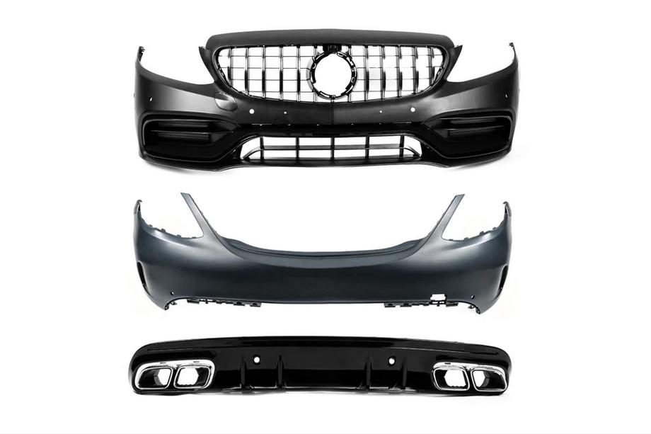Mercedes C-class W205 2014-2021 Bodykit mit kompletter Heckstossstange (AMG C63-Designs 2018-2021) Image