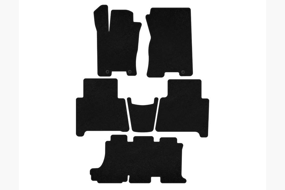 Kia Mohave 2008-2016 Textil Fußmatten Premium (3 Reihen, Schwarz) Image