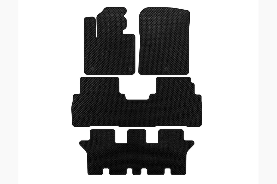 Kia Sorento III UM 2014-2020 EVA Fußmatten (3 Reihen, 7-Sitzer, Schwarz) Image