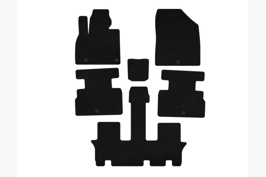 Kia Stonic 2017- Textil Fußmatten Classic (3 Reihen, 7-Sitzer, Schwarz) Image