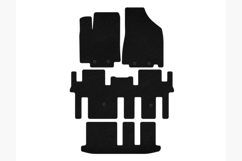 Nissan Pathfinder R52 2012-2021 Textil Fußmatten Premium (3 Reihen, Schwarz) Image