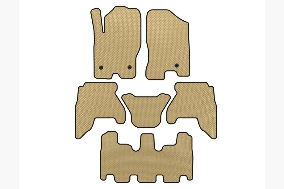 Nissan Pathfinder R51 2005-2014 EVA Fußmatten für den Innenraum (3 Reihen, Beige, 2010-2014) Image