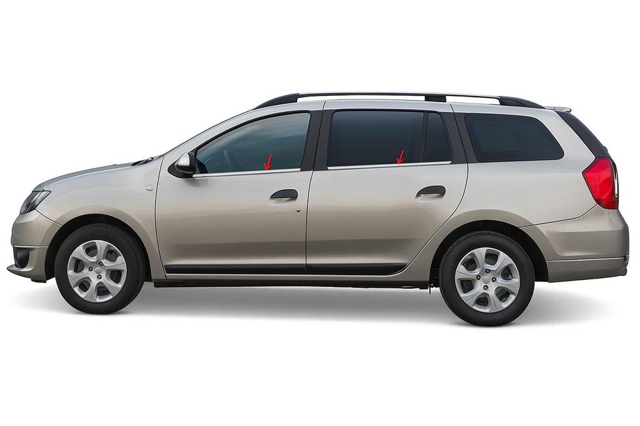 Dacia Logan MCV 2013-2020 Fensterzierleisten Edelstahl (4 Stk) Carmos - Türkischer Edelstahl Image