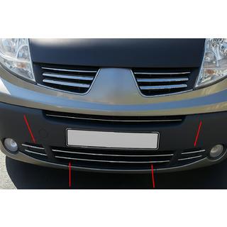 Zierleisten für unteren Kühlergrill (6 Stk, Edelstahl) Nissan Primastar 2002-2014