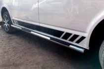 Volkswagen T5 Transporter 2003-2010 Seitliche Rohre (2 Stk., Edelstahl) 60mm, Kurzer Radstand Foto 2