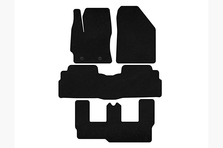 Toyota Verso 2009–2018 Textil Fußmatten Classic (3 Reihen, 7-Sitzer, Schwarz) Image