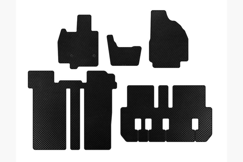 Toyota Previa 2006-2019 EVA Fußmatten (3 Reihen, 6-Sitzer, Schwarz) Image
