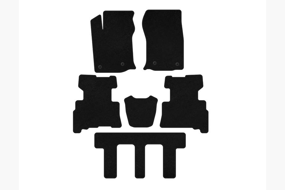 Toyota 4Runner 2009-2024 Textil Fußmatten Premium (3 Reihen, 2014-2024, 7-Sitzer, Schwarz) Image