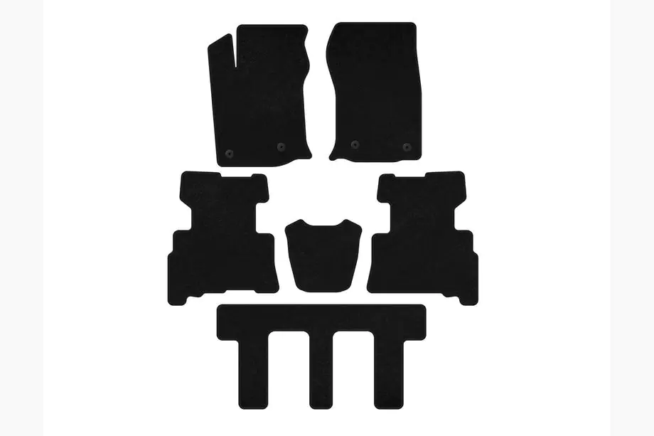 Toyota 4Runner 2009-2024 Textil Fußmatten Classic (3 Reihen, 2014-2024, 7-Sitzer, Schwarz) Image