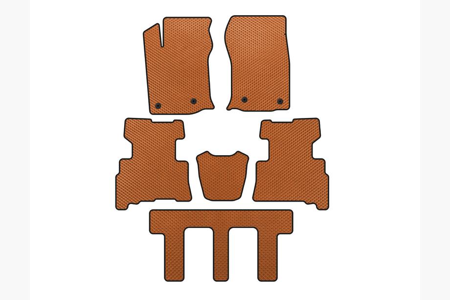 Toyota 4Runner 2009-2024 EVA Fußmatten (3 Reihen, 2014-2024, 7-Sitzer, Orange) Image